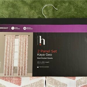 Kaya Geo Rod-Pocket Curtains - Cream and Brown